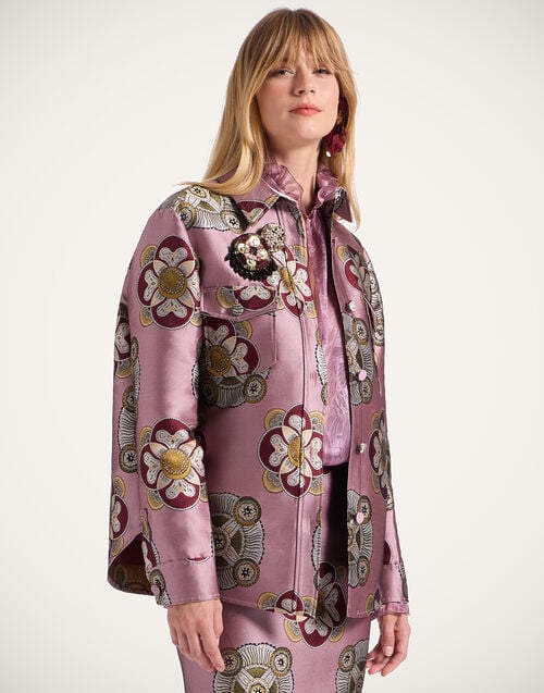 la doublej Better Than Your Boyfriend's Jacket Nucleus Dusty Pink in Jacquard