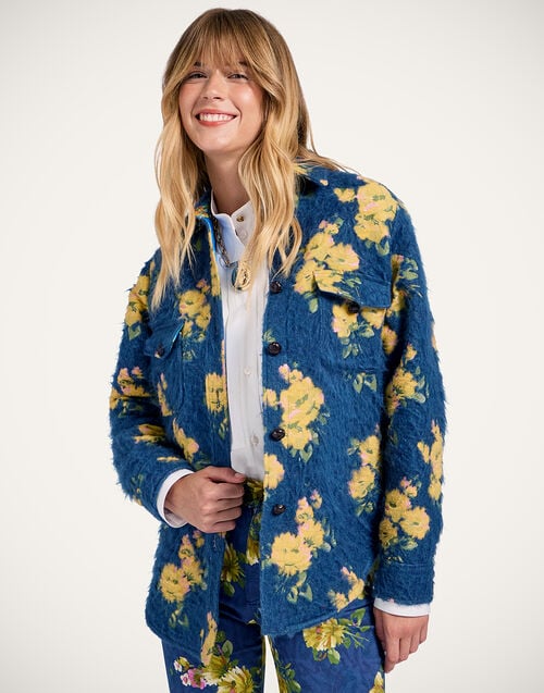 la doublej Better Than Your Boyfriend's Jacket Riptide Navy in Jacquard