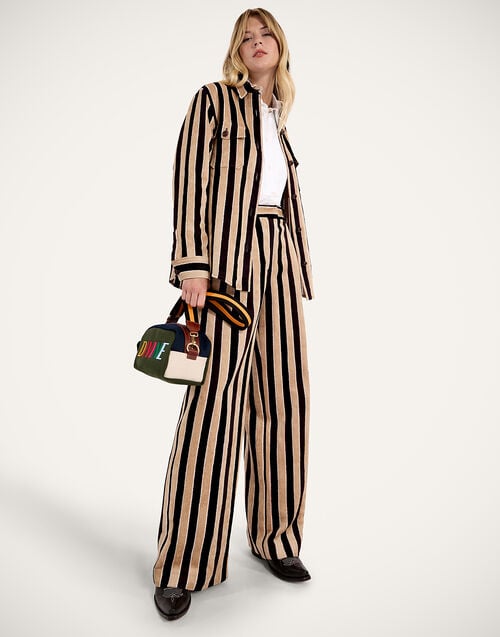 La Doublej Better Than Your Boyfriend's Jacket Stripes Light Beige In Corduroy