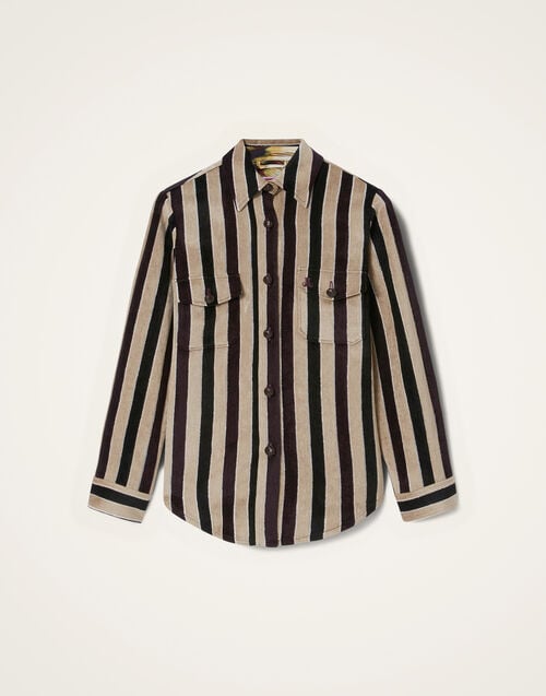 La Doublej Better Than Your Boyfriend's Jacket Stripes Light Beige In Corduroy