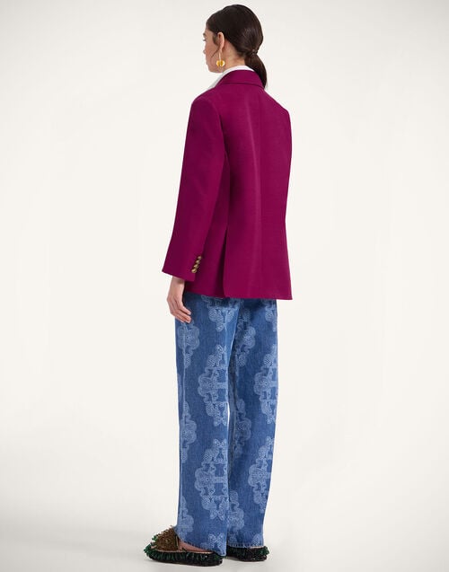 La Doublej Better Than Your Boyfriend's Jeans Bast Blue In Laser-Printed Denim