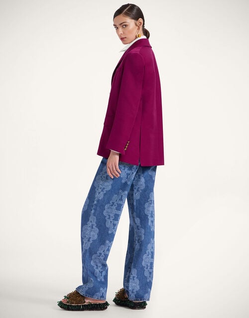 La Doublej Better Than Your Boyfriend's Jeans Bast Blue In Laser-Printed Denim