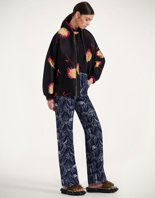 La Doublej Better Than Your Boyfriend's Jeans Papyrus Navy In Jacquard Denim