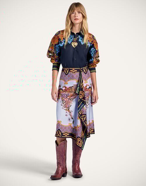 La Doublej Better Than Your Boyfriend's Shirt Bounty Placée Orange In Cotton Poplin