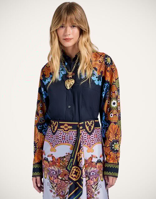 la doublej Better Than Your Boyfriend's Shirt Bounty Placée Orange in Cotton Poplin