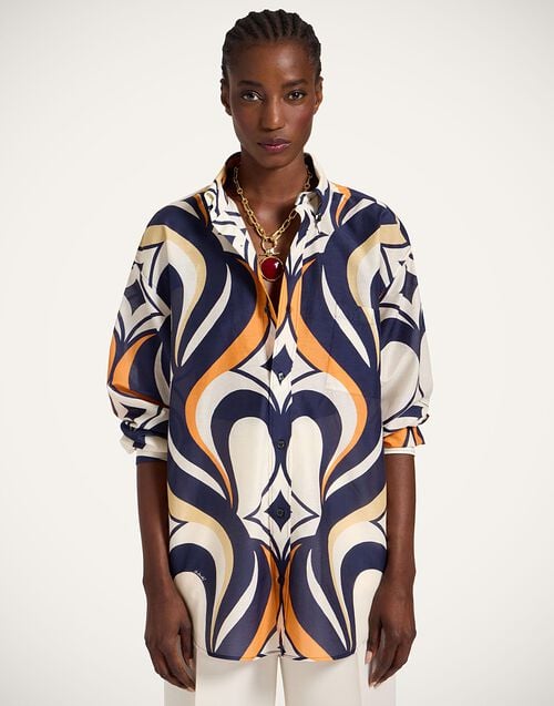 La Doublej Better Than Your Boyfriend's Shirt Jive Macro White In Cotton Silk