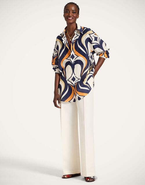 La Doublej Better Than Your Boyfriend's Shirt Jive Macro White In Cotton Silk