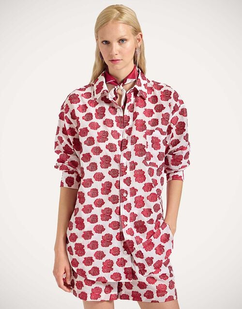 la doublej Better Than Your Boyfriend's Shirt Rose White in Voile Fil Coupé