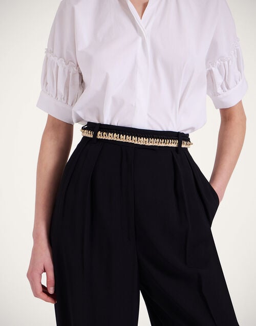 la doublej Better Together Belt Bicolor Black & Ivory in Embroidered Rope