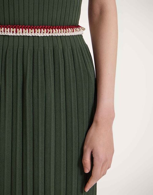 la doublej Better Together Belt Bicolor Red & Ivory in Embroidered Rope