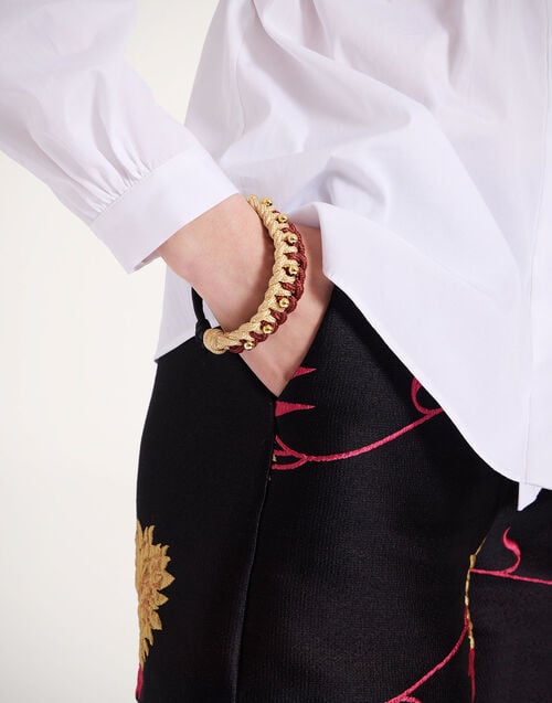 la doublej Better Together Bracelet Bicolor Brown & Ivory in Embroidered Rope