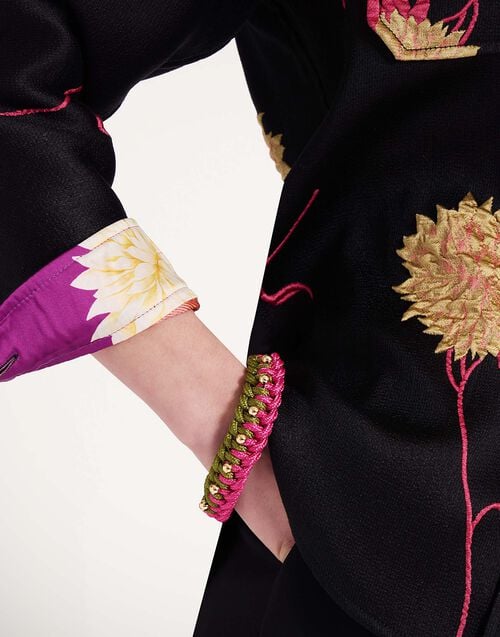 la doublej Better Together Bracelet Bicolor Pink & Green in Embroidered Rope