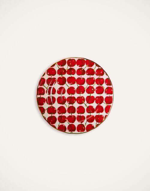 La Doublej Big Mama Cup And Saucer Cherries Avorio In Porcelain