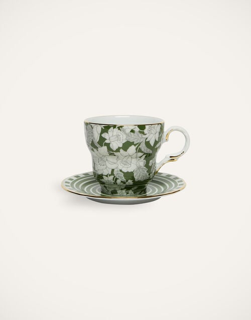 La Doublej Big Mama Cup And Saucer Lilium Avorio In Porcelain