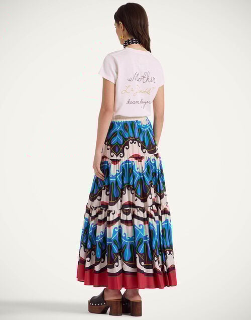 La Doublej Big Skirt Pacific Blue Petrol In Cotton Voile