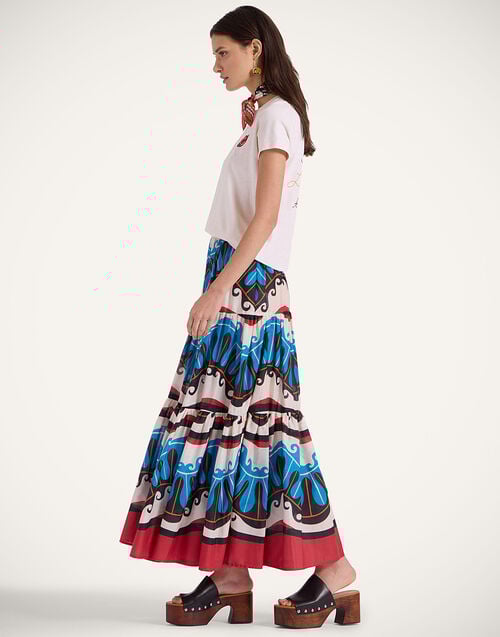 La Doublej Big Skirt Pacific Blue Petrol In Cotton Voile