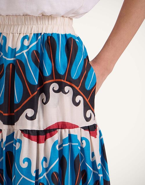 La Doublej Big Skirt Pacific Blue Petrol In Cotton Voile