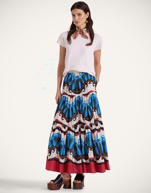 la doublej Big Skirt Pacific Blue Petrol in Cotton Voile