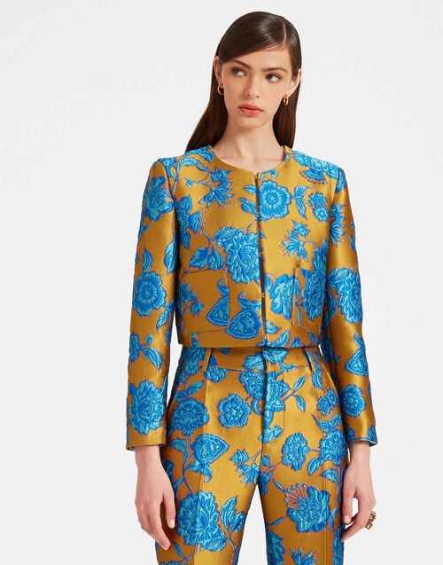 La Doublej Bijoux Jacket Hottie Turquoise In Jacquard