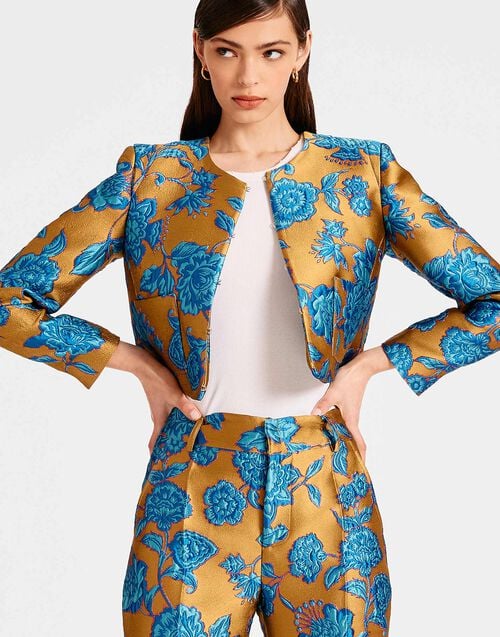 La Doublej Bijoux Jacket Hottie Turquoise In Jacquard