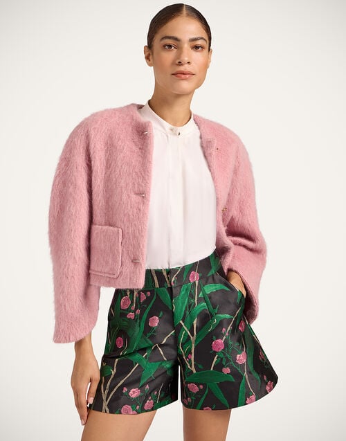 la doublej Blair Jacket Solid Pink in Hairy Coat Wool