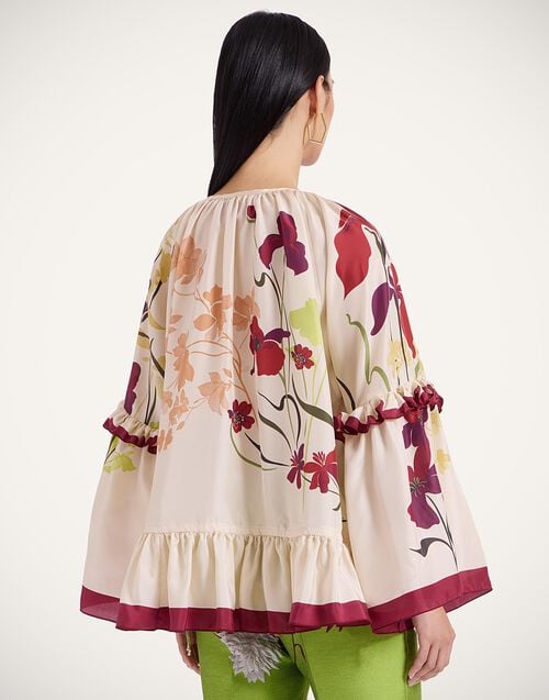 La Doublej Boho Blouse Corsage Placée Ivory In Silk Voile