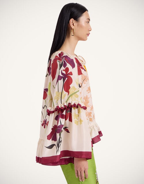 La Doublej Boho Blouse Corsage Placée Ivory In Silk Voile