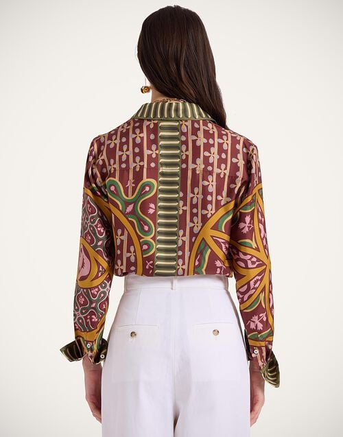 La Doublej Boy Shirt Eclipse Placée Yellow In Silk Twill