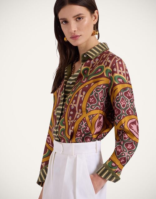 La Doublej Boy Shirt Eclipse Placée Yellow In Silk Twill