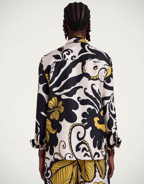 La Doublej Boy Shirt Marea Black & White In Silk Twill