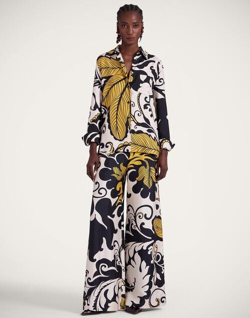 La Doublej Boy Shirt Marea Black & White In Silk Twill