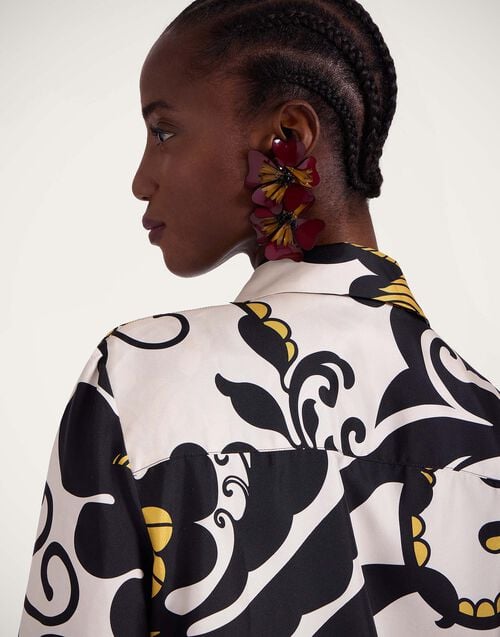 La Doublej Boy Shirt Marea Black & White In Silk Twill