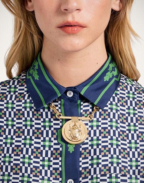 La Doublej Boy Shirt Mariposa Placée Green In Silk Twill