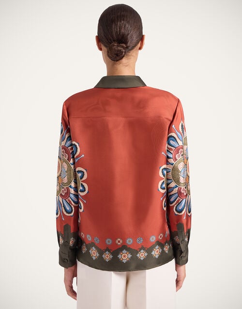 La Doublej Boy Shirt Nucleus Placée Rust In Silk Twill