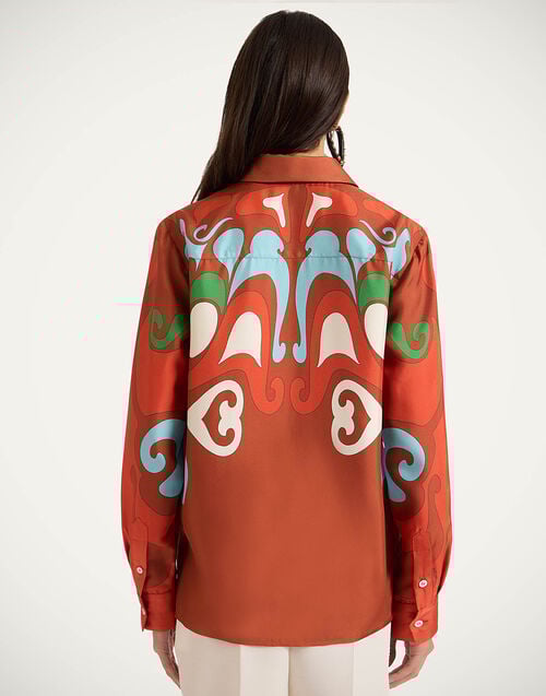 La Doublej Boy Shirt Phoenix Placée Light Blue In Silk Twill