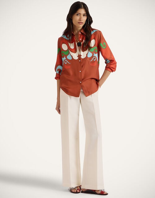 La Doublej Boy Shirt Phoenix Placée Light Blue In Silk Twill