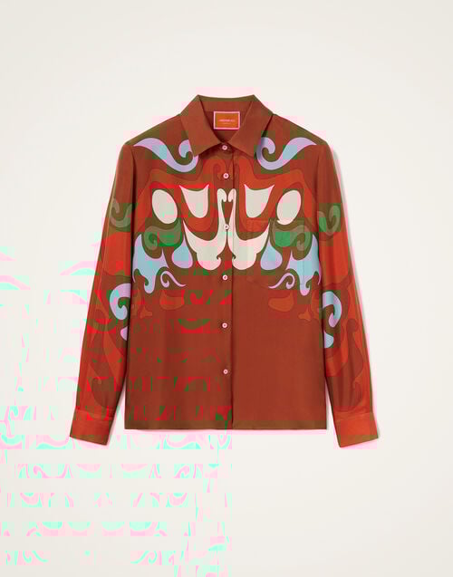 La Doublej Boy Shirt Phoenix Placée Light Blue In Silk Twill