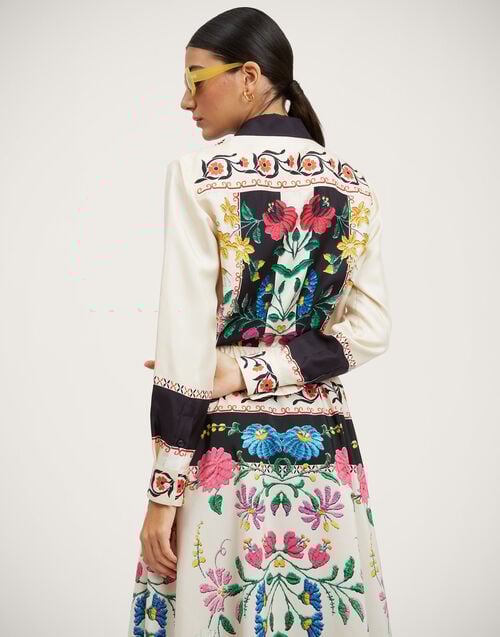 La Doublej Boy Shirt Plaza Placée Ivory In Silk Twill