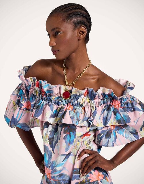 La Doublej Breakfast Dress Maxi Tropicana Mauve In Summer Poplin