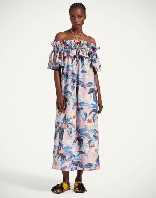 la doublej Breakfast Dress Maxi Tropicana Mauve in Summer Poplin