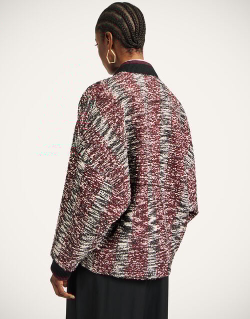 La Doublej Brooklyn Bomber Multicolor Red & Black In Bouclé Lurex