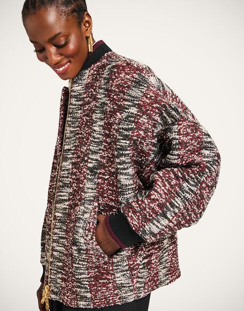 La Doublej Brooklyn Bomber Multicolor Red & Black In Bouclé Lurex