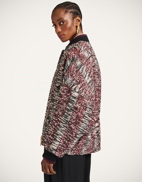 La Doublej Brooklyn Bomber Multicolor Red & Black In Bouclé Lurex