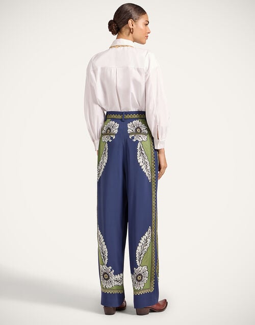 La Doublej Brooklyn Pants Bounty Placée Navy In Envers Satin