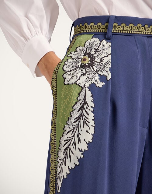 La Doublej Brooklyn Pants Bounty Placée Navy In Envers Satin