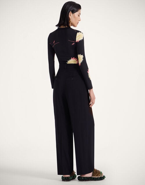 La Doublej Brooklyn Pants Solid Black In Sable Satin