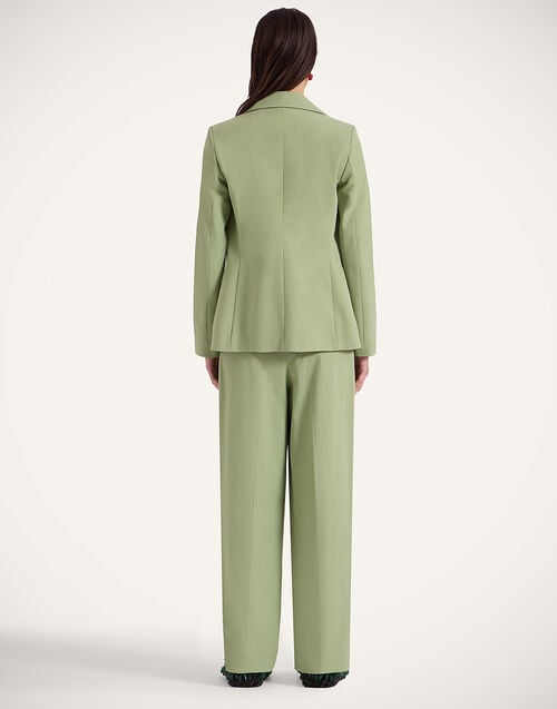 La Doublej Brooklyn Pants Solid Green In Crisp Cotton