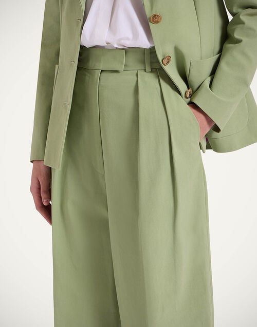 La Doublej Brooklyn Pants Solid Green In Crisp Cotton