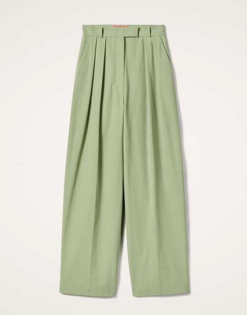 La Doublej Brooklyn Pants Solid Green In Crisp Cotton