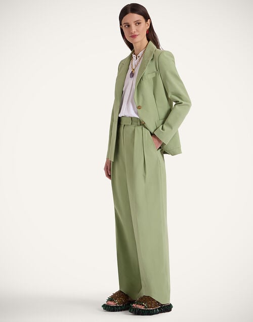 la doublej Brooklyn Pants Solid Green in Crisp Cotton